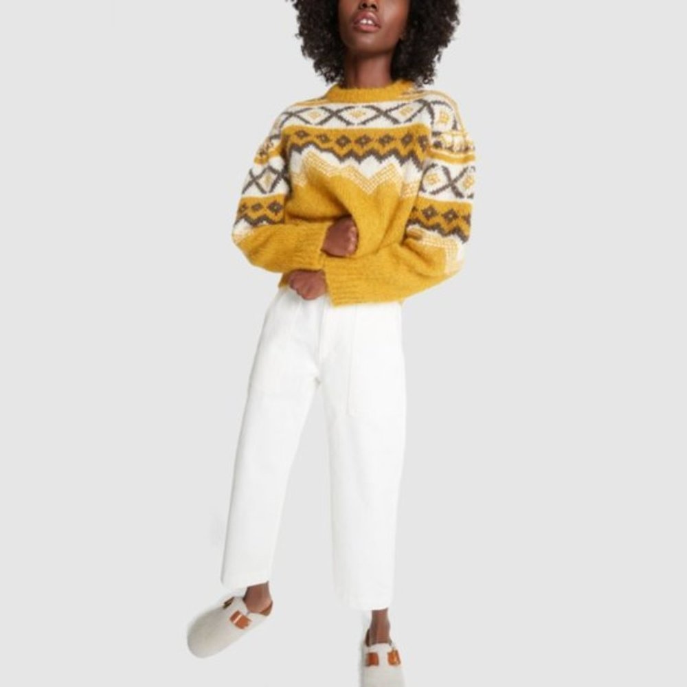 Sea New York Mustard Fair Isle Crewneck Sweater